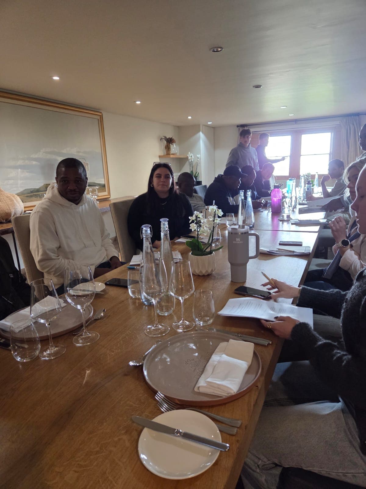 Front-of-house team and trained staff in an upscale Winelands dining room