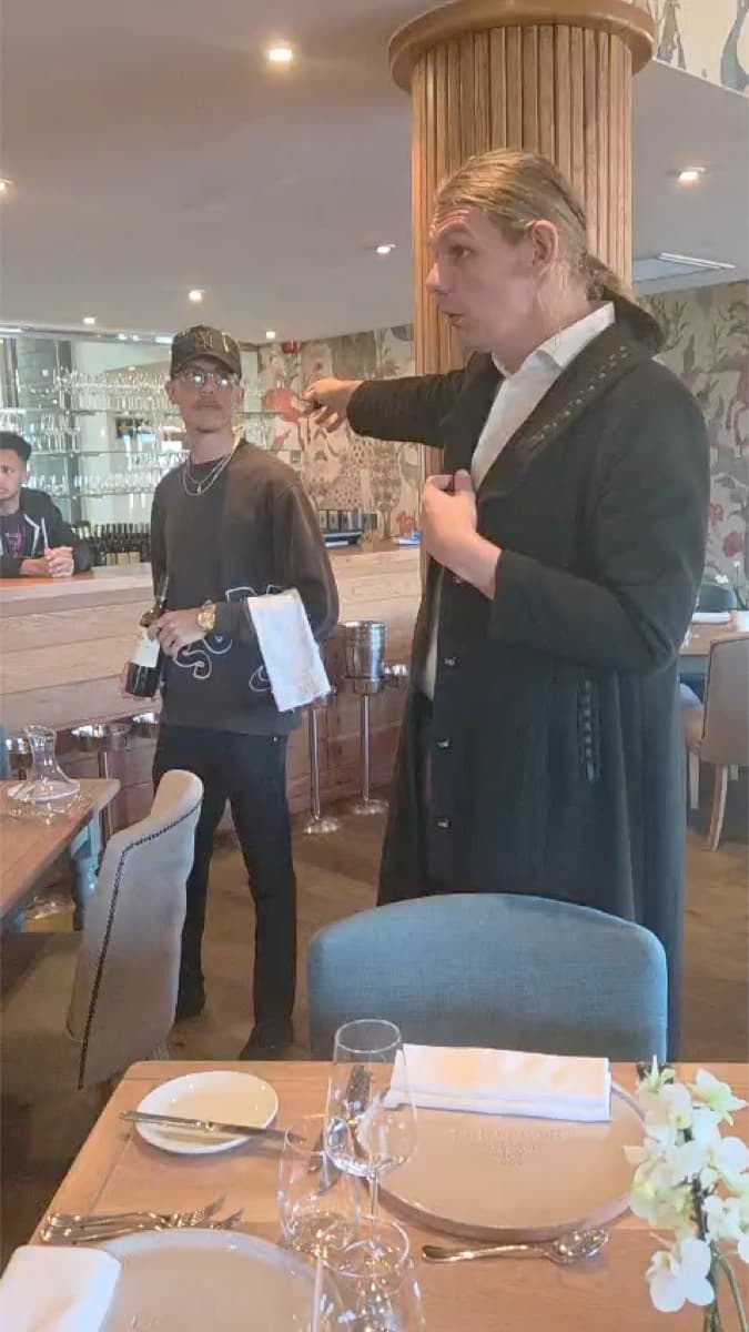 Wine service coaching during a live shift at a HirePro venue